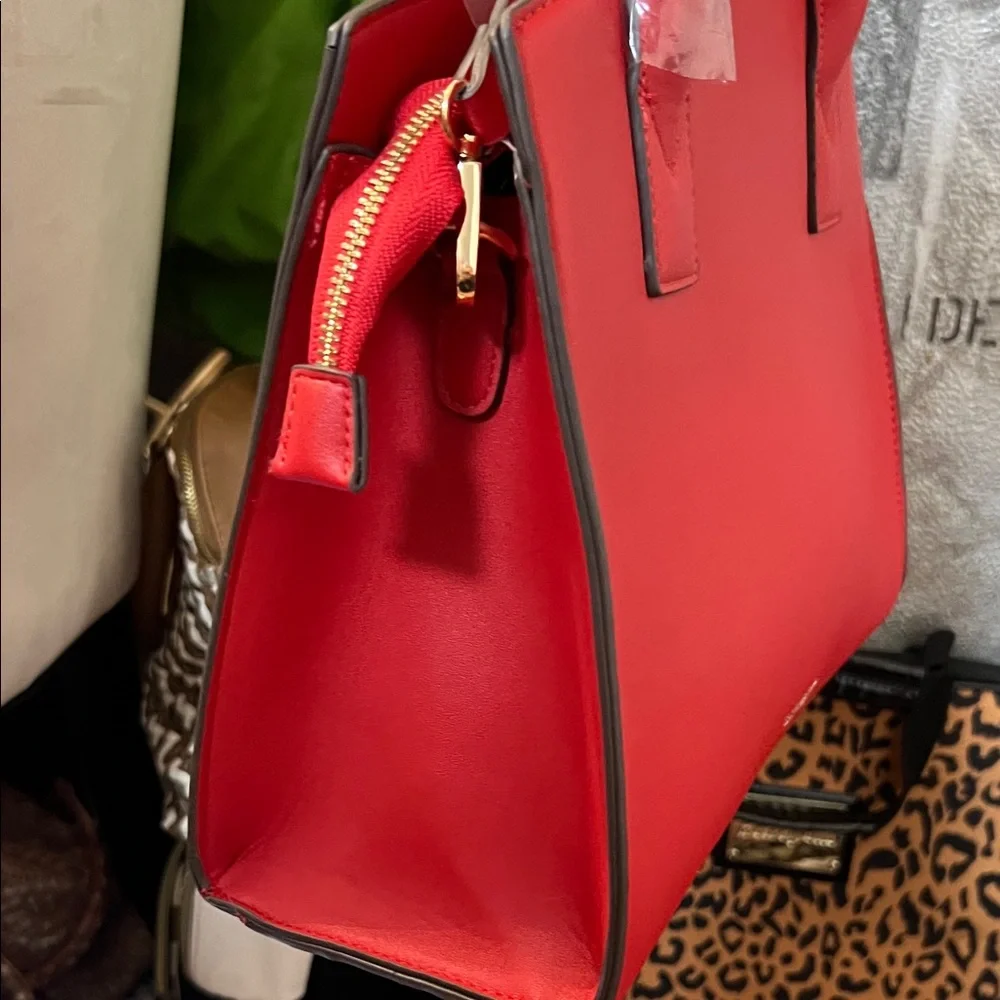 CXL Christian Lacroix Eiffel Red faux Leather Satchel W/Crossbody NWT - Picture 5 of 12